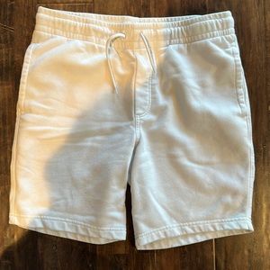 Goodfellow and Co. Cream sweat pant material shorts. Drawstring and pull-on.